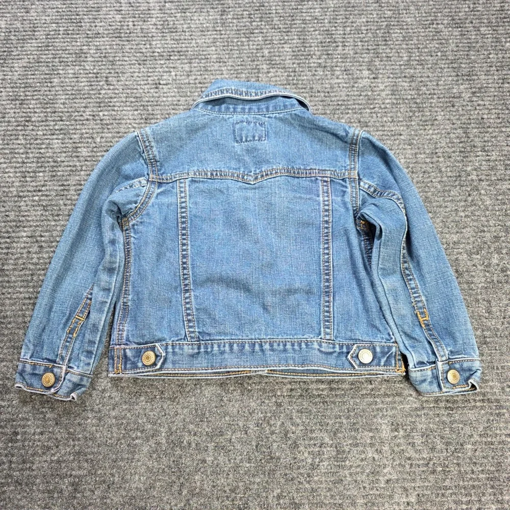 Old Navy Trucker Jacket Girl's Size‎ 3T Blue Denim Medium Wash 100% Cotton